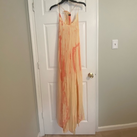 Womens Gypsy 05 Yellow/Pink Silk Tie Dye Dress Size Small - Picture 9 of 15